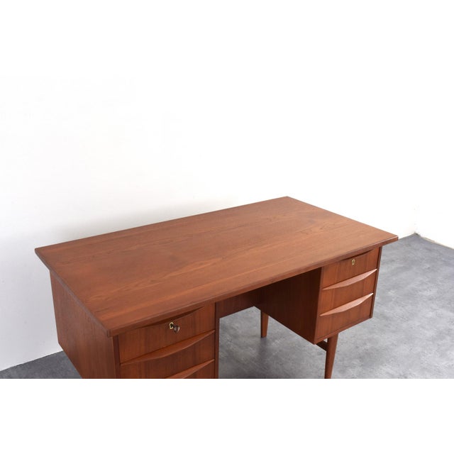 Mid-Century Modern Danish Teak Executive Desk, 1960s For Sale - Image 14 of 18