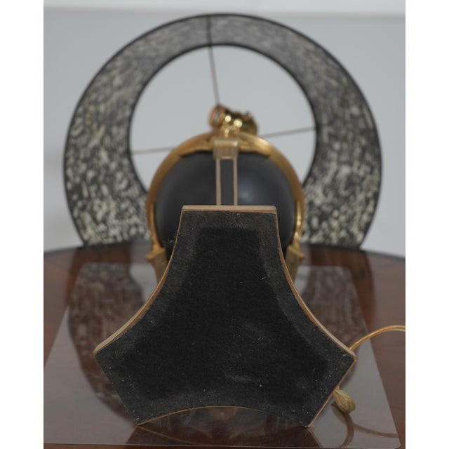 1970s Chapman Empire Style Brass Table Lamp W/Shade For Sale - Image 10 of 11