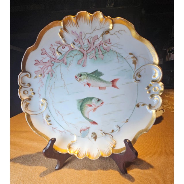 Limoges, France 19th Century Limoges Fish Plates - Set of 3 For Sale - Image 4 of 12