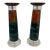 Pair of Postmodern Sculptural Lucite & Ombre Pillar Candleholders For Sale