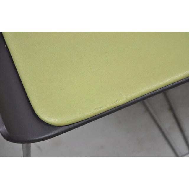 Turnstone by Steelcase Metal Scoop Barstool Stool W/ Green Cushion - Set of 3 For Sale - Image 10 of 15