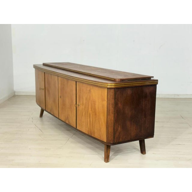 Wood Mid-Century Sideboard in Wood with Gilt Details For Sale - Image 7 of 13