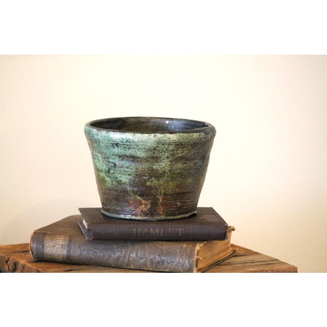1990s Excellent, Hand-Made Iridescent Raku Pottery Indoor/Outdoor Planter For Sale - Image 6 of 9