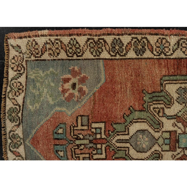 Early 21st Century Turkish Mini Rug Oriental Hand Knotted Vintage Rug 1'8" x 2'11" #21232 For Sale - Image 5 of 8