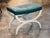 Teal 1950s Curule Stool With Teal Leather Seat For Sale - Image 8 of 8