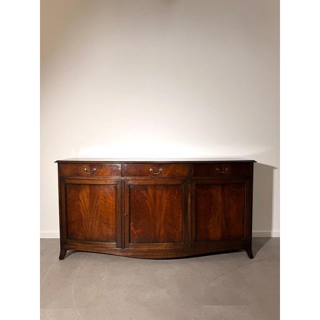 Large Antique Mahogany Bow-Front Sideboard For Sale - Image 3 of 9