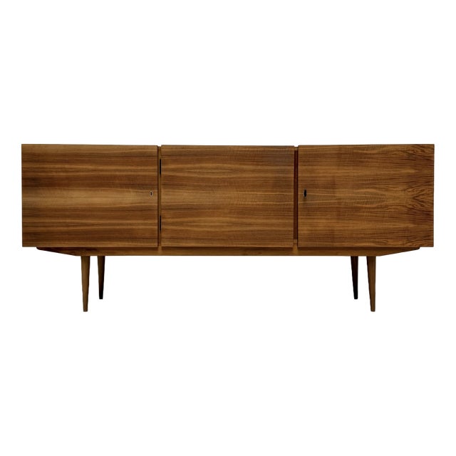 Vintage German Walnut Sideboard, 1960s For Sale