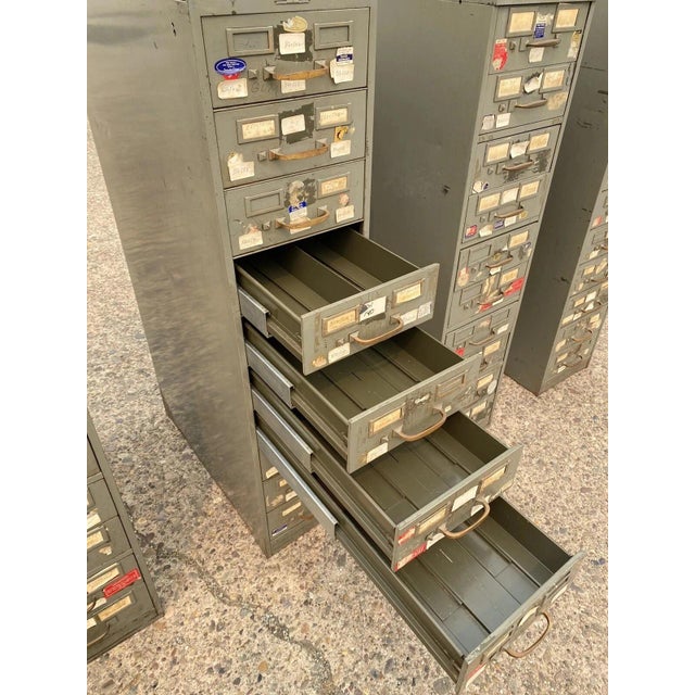 Vintage Columbia Steel Equip Gray Metal 10 Drawer Industrial File Cabinet (A) For Sale - Image 15 of 15