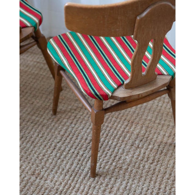 Henning Kjaernulf Attributed Oak and Wood Dining Chairs - A Pair For Sale - Image 10 of 12