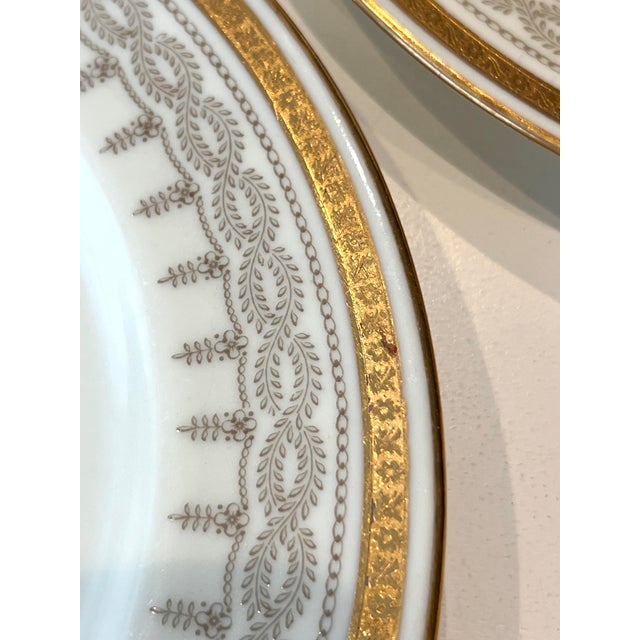 Set of Five Antique Cauldon England Gilt Dinner Plates For Sale In New York - Image 6 of 12