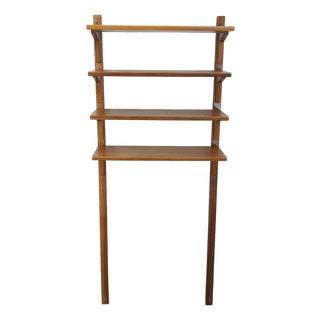 West Elm Wooden Bookshelf With 4 Shelves – Modern Wall Unit For Sale