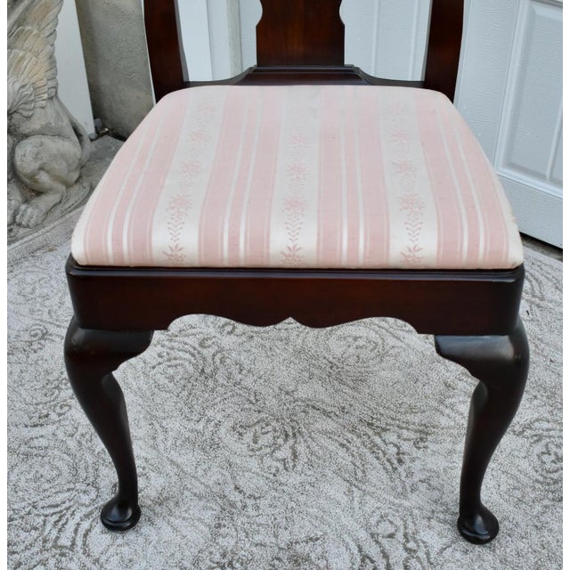 Vintage Statton-OldTowne Set of Six Queen Anne Style Cherry Side Dining Chairs For Sale - Image 11 of 12