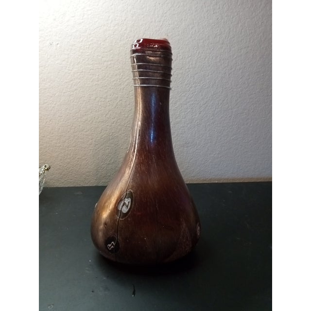 1980s Herb a Thomas Iridescent Aurene Oil-Spot Millefiori Vase, Signed For Sale - Image 4 of 7