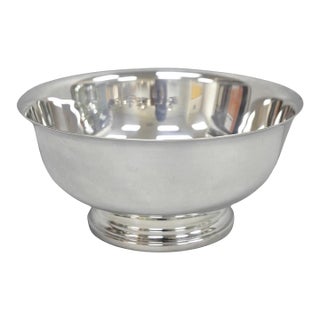 Vintage Mid Century Modern Gorham Yc781 Modern Silver Plated 9" Fruit Bowl For Sale