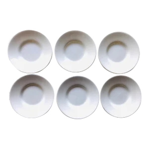90's Modern Style Coalport White Bone China Demitasse Saucers- Set of 6