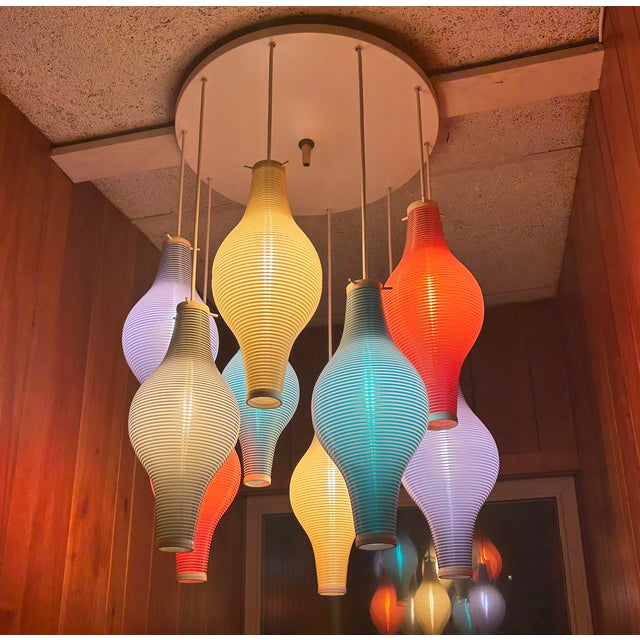 Monumental Chandelier by Tasha Heifetz. Unsure if produced in France or United States. Compromised of 10 elements each 6"...