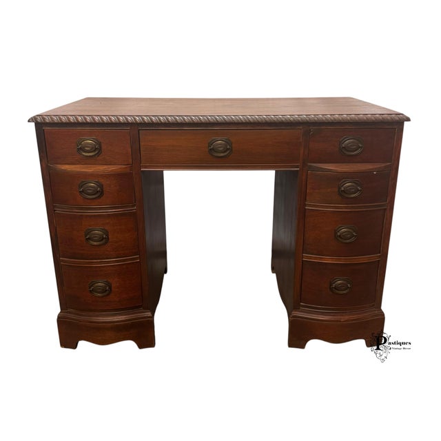Vintage Georgian Style Mahogany Desk For Sale - Image 10 of 10