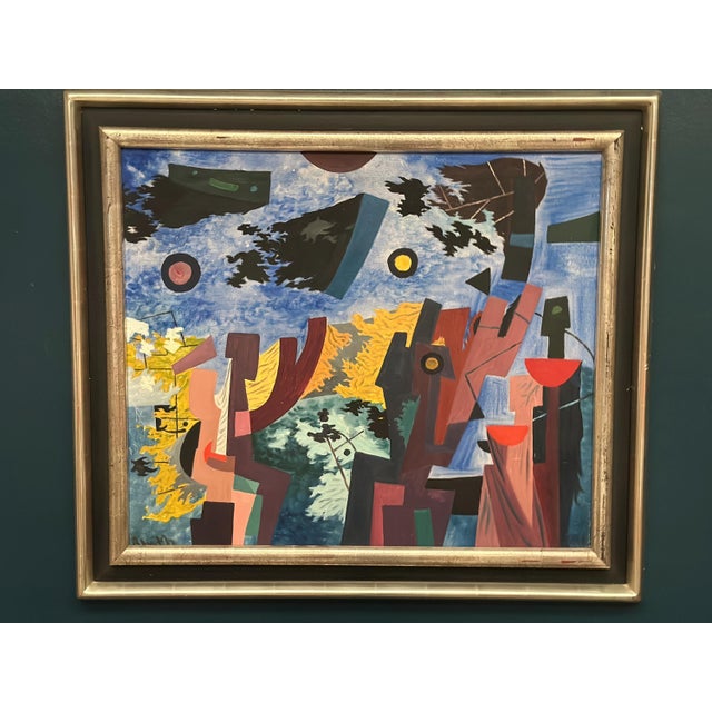 Manfred Bluth, Abstract Composition, 1950s, Acrylic Painting on Canvas, Framed For Sale - Image 17 of 17