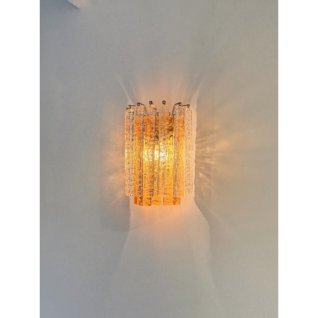 Mid-Century Italian Murano Glass Wall Sconce in Two Rows and Colors from Poliarte, 1970s For Sale - Image 6 of 9