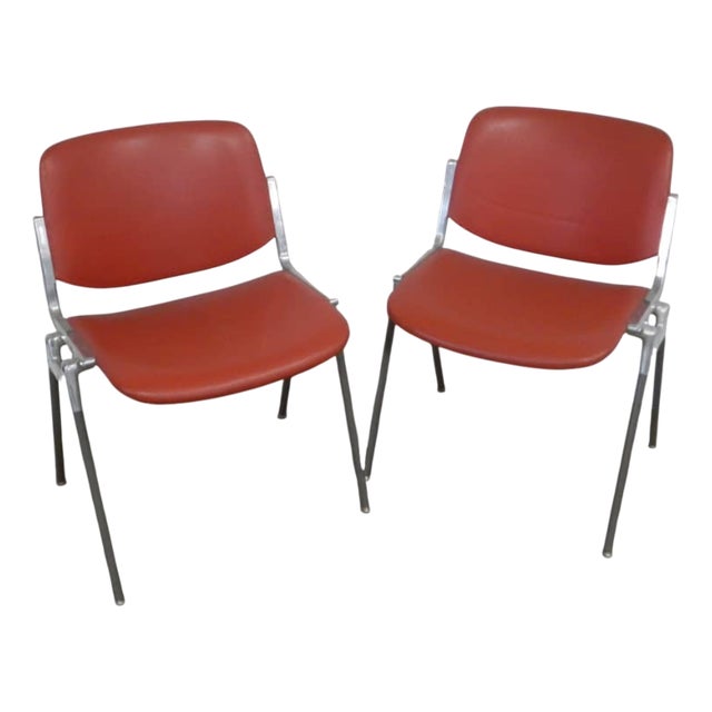 Anonima Castelli Office Chairs by Giancarlo Piretti for Castelli / Anonima Castelli, 1960s, Set of 2 For Sale