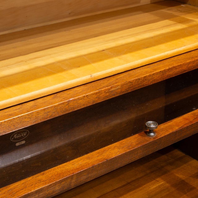 Wood Antique Macey Furniture 3 Stack Lawyer's Bookcase With Ball Feet c.1920 For Sale - Image 7 of 13