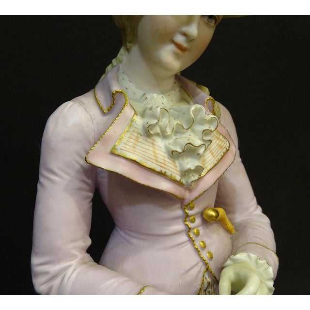 Biscuit Porcelain Figure of Lady, Sitzendorf, 1800s For Sale - Image 11 of 18