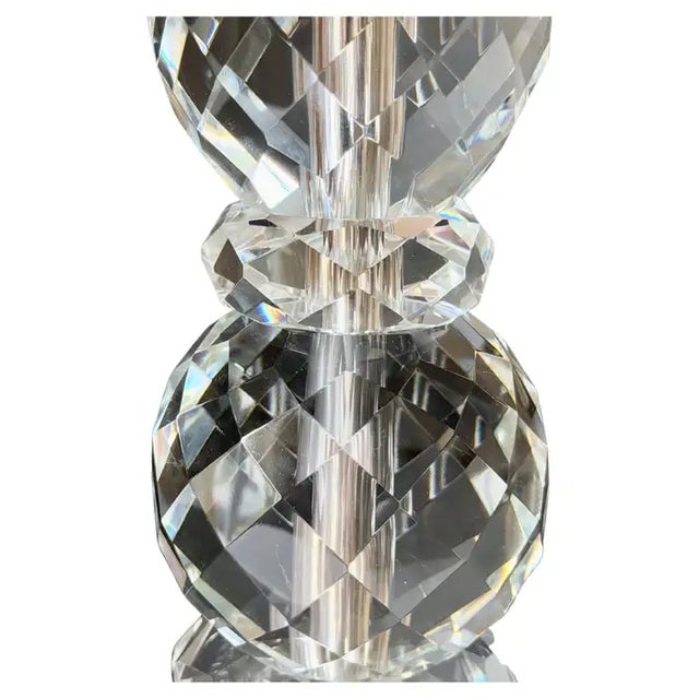 Ralph Lauren Ralph Lauren Diamond Cut Crystal Table Lamps, Pair For Sale - Image 4 of 9