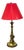 Antique Brass Cherub Table Lamp with Fabric Shade from Unbekannt, 1950s For Sale