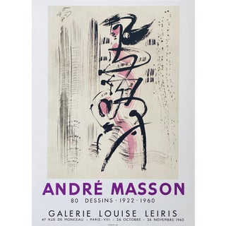 André Masson, French Abstract Surrealist Vintage Lithograph Mourlot Poster Andre Masson For Sale