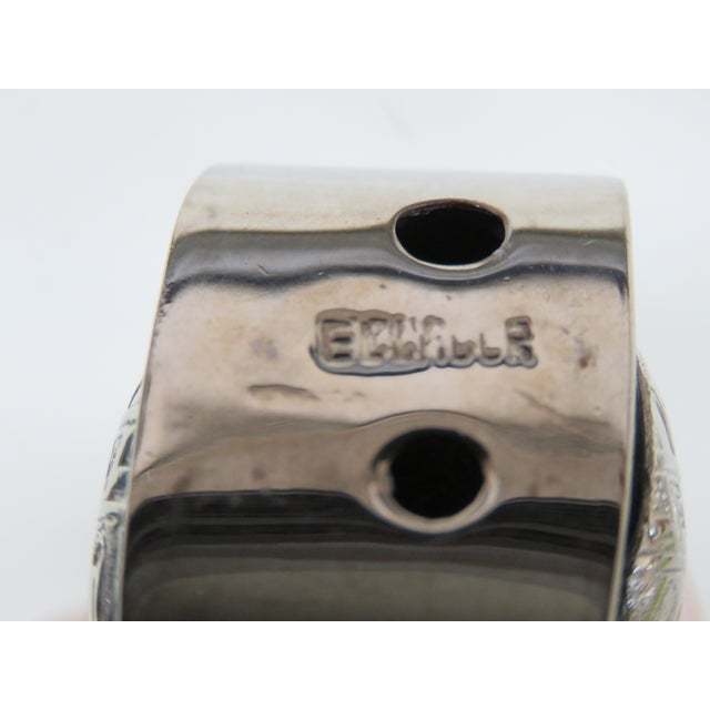 Metal Ecuador Joaquin Tinta Style Black Green Gem Eyes Birds Figurines a Pair 4621b For Sale - Image 7 of 12