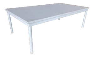 1970s Modernist White Steel Coffee Table