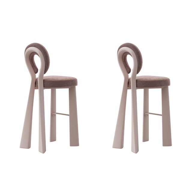 Purple Mary Bar Chairs by Ottiu, Set of 2 For Sale - Image 8 of 8