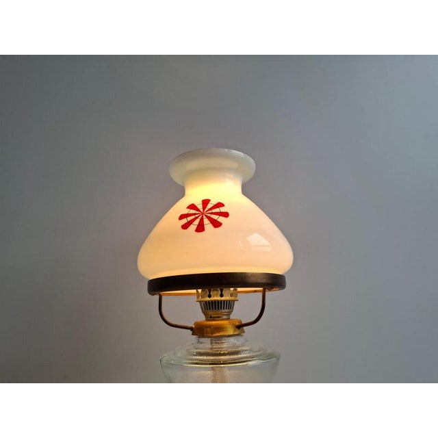 1960s Oil Lamp Style Table Lamp in Milk Glass, Former Czechoslovakia, 1960s For Sale - Image 5 of 15