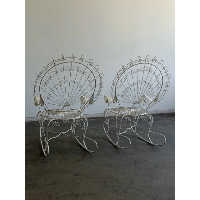 1970s Salterini Style Iron Peacock Rocking Chair For Sale - Image 10 of 18