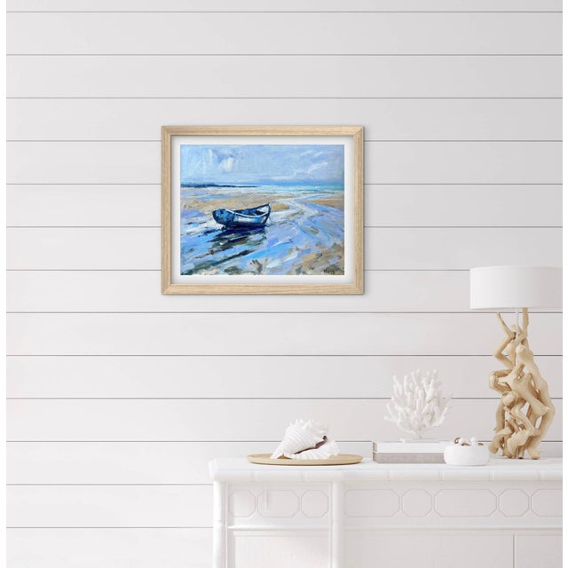 Original Nautical Oil Painting – Waiting for the Tide For Sale - Image 12 of 13