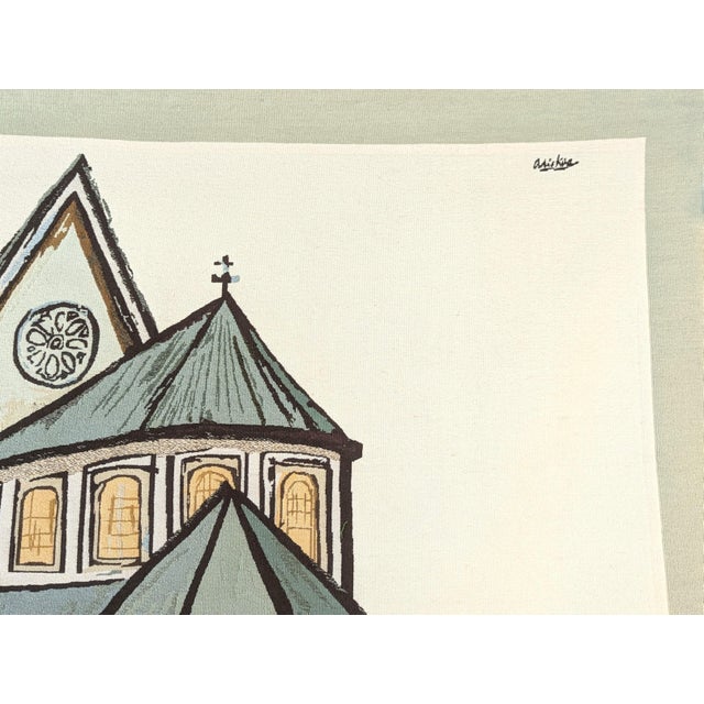 Textile David Adickes "L'Eglise De St. Genevieve" Abstract Architectural Tapestry of a Cathedral, 1970s For Sale - Image 7 of 12