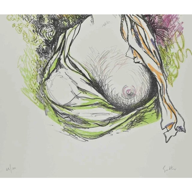 Homage to Gustave Courbet is a lithograph realized by Renato Guttuso in 1980. Hand-signed on the lower. Numbered, edition...