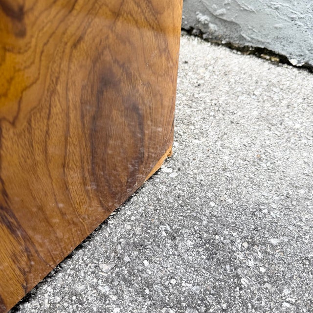 Mid Century Modern Burlwood Laminate and Cane Etageres/Wall Unit - Three Pieces For Sale - Image 11 of 12
