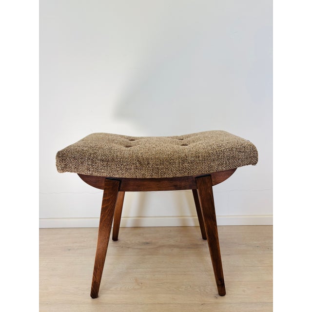 Mid-Century Modern Vintage Ottoman by TON, Czechoslovakia, 1970s For Sale - Image 3 of 8