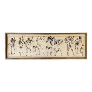James Pinto - Pen and Ink Study of Male Figures - 1964
