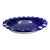 Vintage 14-Inch Cobalt Blue Stoneware Ruffled Pie Dish With Scalloped Rim For Sale