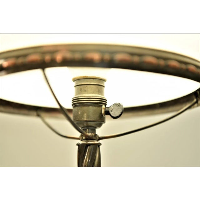 Swedish Grace Copper and Hand Blown Glass Table Lamp, 1920s For Sale - Image 3 of 13
