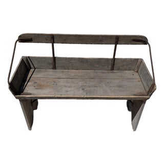 Rustic Wood Antique Carriage Bench For Sale