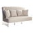 Acrylic Bench Settee, Natural Linen For Sale