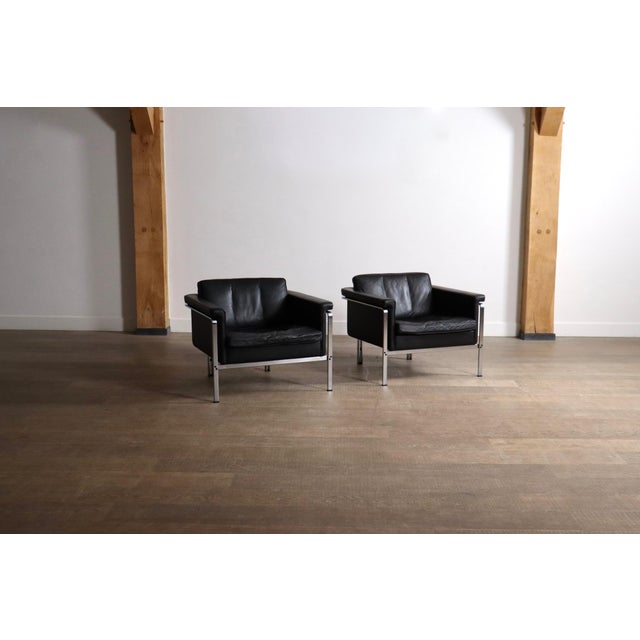 Vintage Model 6912 Lounge Chairs in Black Leather by Horst Brüning for Kill International, Germany, 1967, Set of 2 For Sale - Image 18 of 18