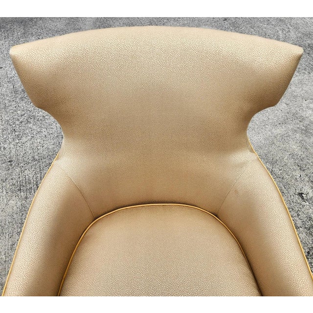 Stanford Furniture Regency Art Deco Lounge Chair With Shagreen Stingray Fabric For Sale - Image 14 of 16