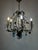 Large Vintage 1990s Wrought Iron Floral Chandelier With Crystal Flowers & Aqua Blue Stones Details For Sale - Image 11 of 17