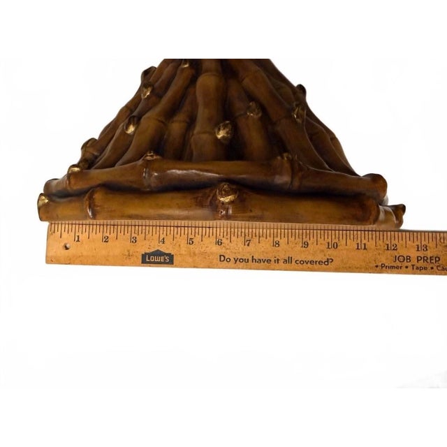 Ornamental & Decorative Materials Vintage Palm Beach Regency Faux Bamboo Wall Bracket Console Shelf For Sale - Image 7 of 9