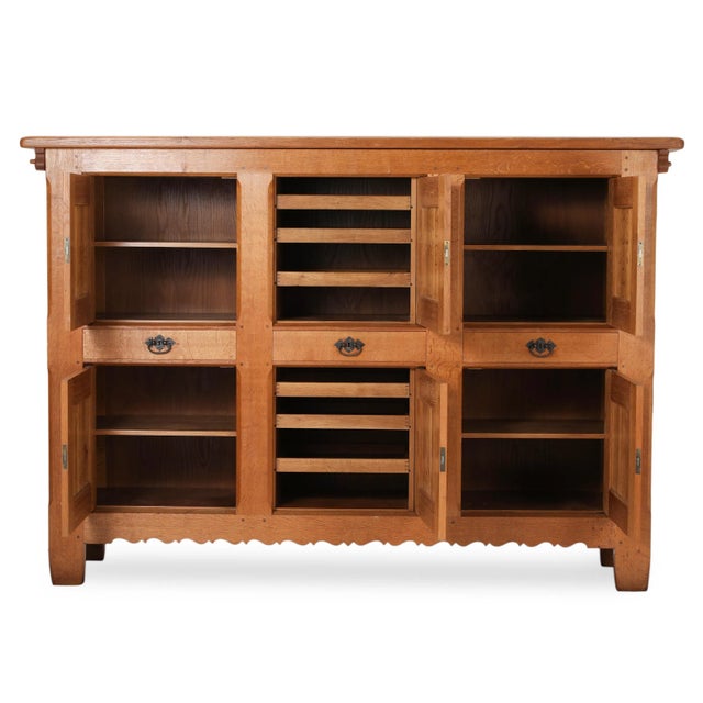 Wood Henry Kjaernulf Large Oak Danish Cabinet, 1960s For Sale - Image 7 of 9