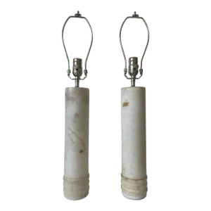 1960's Table Lamps in Marble by Bergboms, Sweden - a Pair